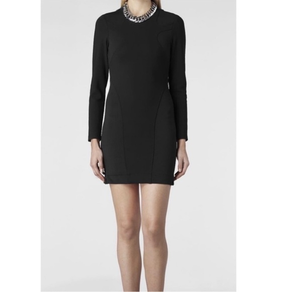 All Saints Essi black scuba mini dress